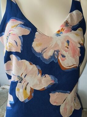 Royal Blue Polyester Tank top